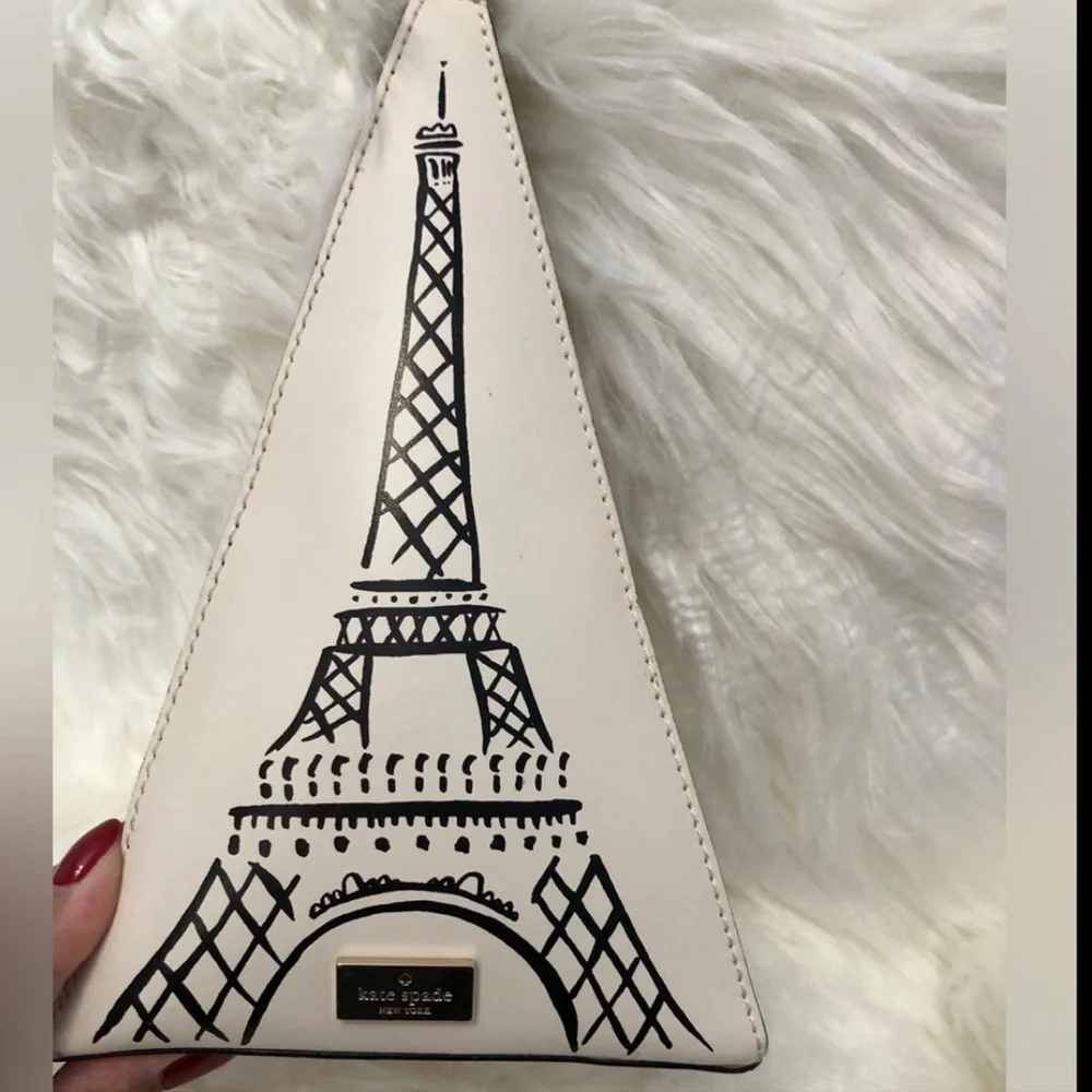 Kate Spade Triangle “Eiffel Tower” Wristlet Novelty Bag in Cement color - Picture 6 of 16